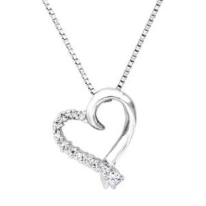 Simulated Diamond Heart Necklace